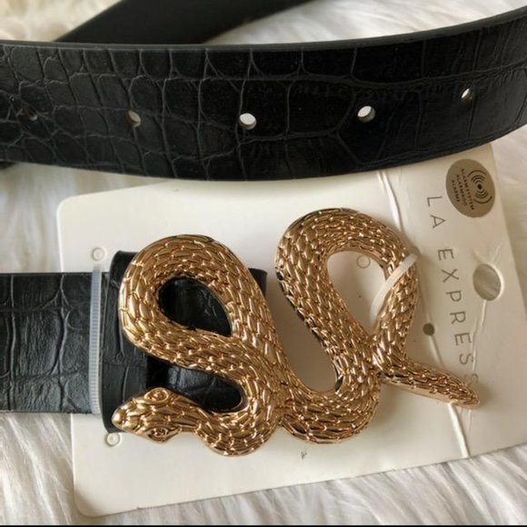 Snake Buckle Faux-Leather Belt main image 4